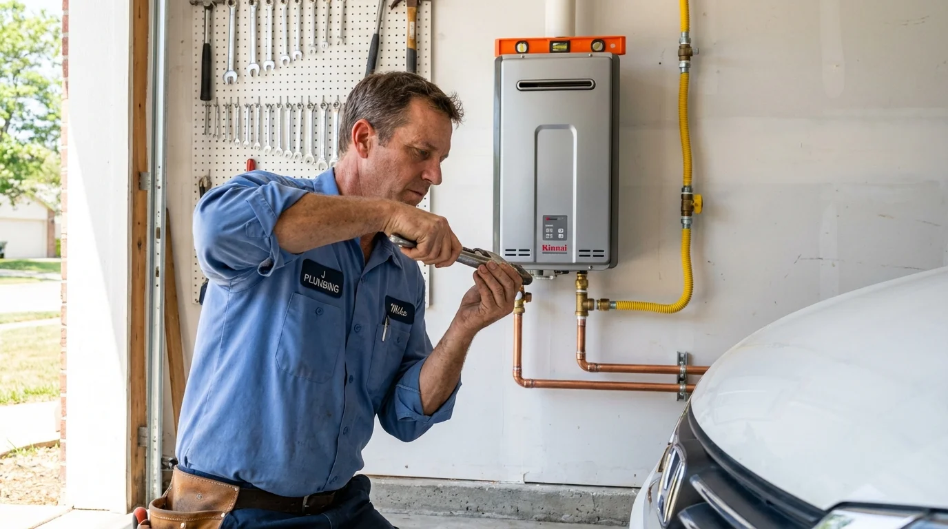 Tankless water heater installation by a Johns Plumbing LLC plumber in Freer